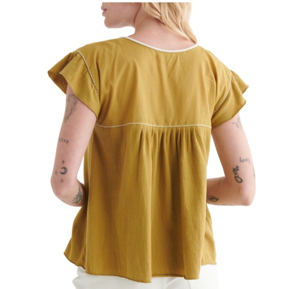 Embroidered Boho Stretch Cotton Blouse - Picture 2 of 6